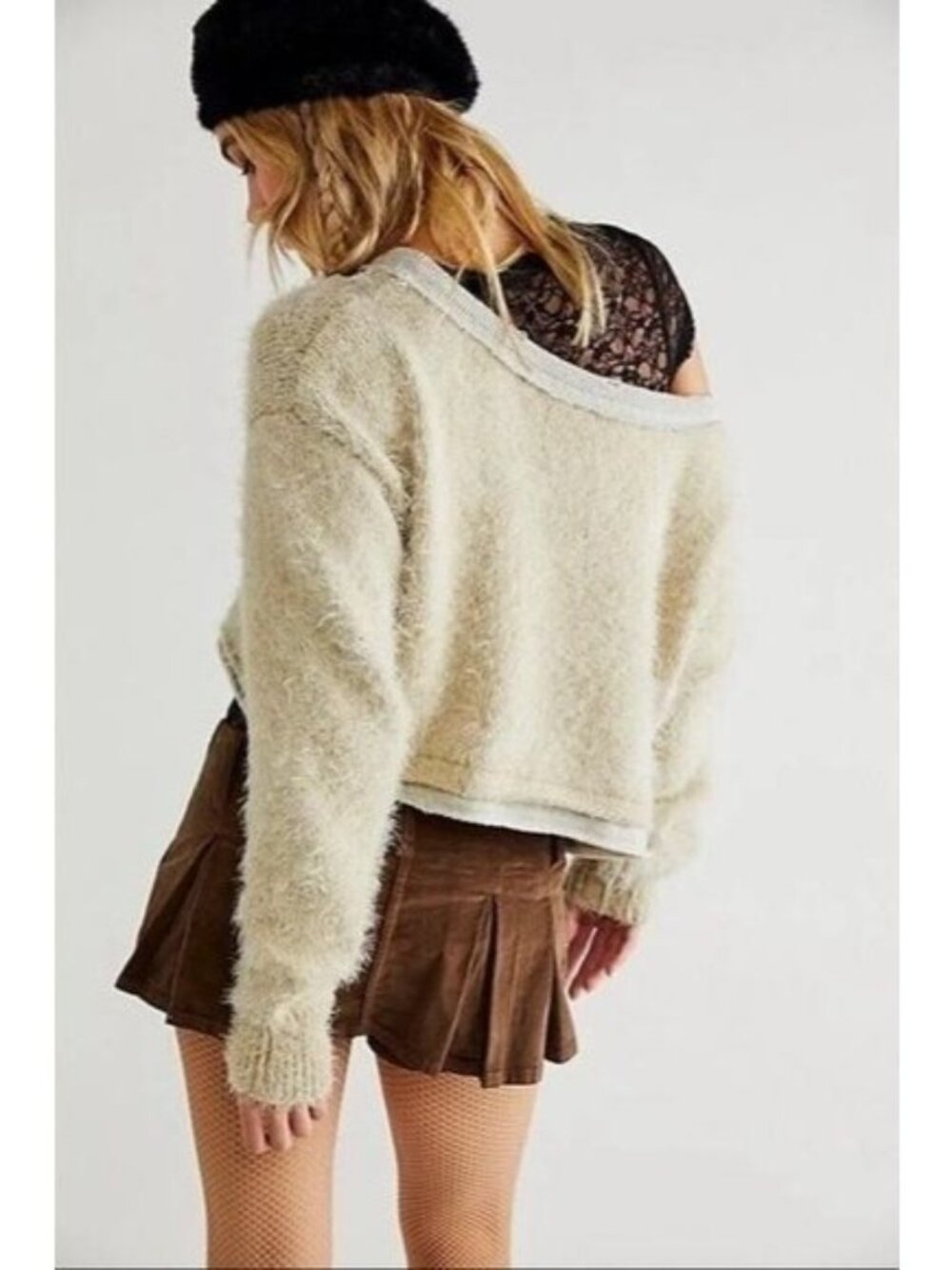 RARE NWT Free People Embellished Pull Over Knit Sweater | Mob Wife Coquette Boho - Picture 7 of 16